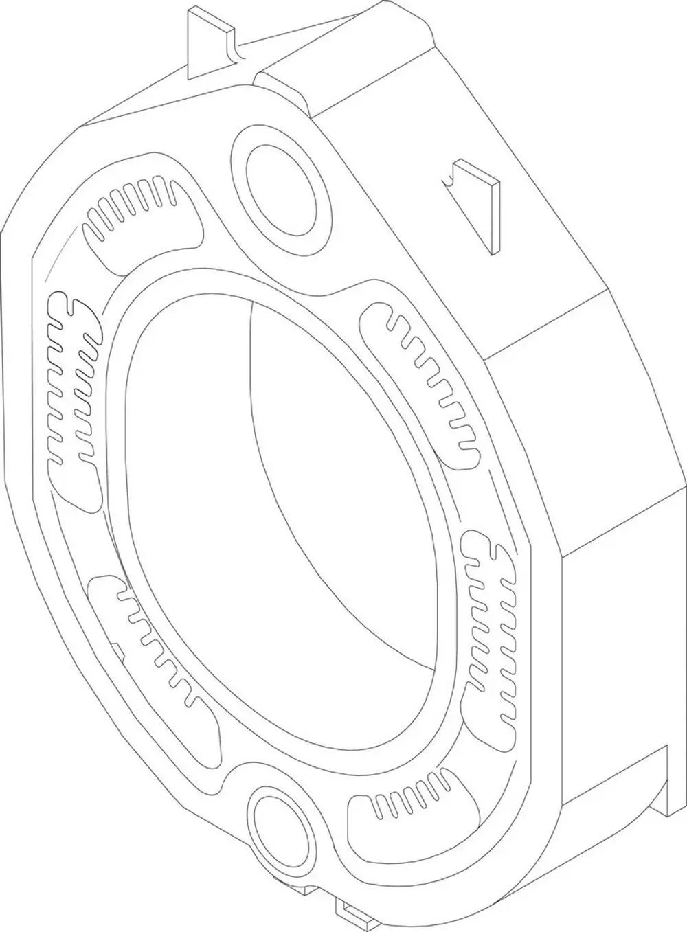 Bosch Komponente mit kreisförmigem Inneren und strukturierten Außenkanten, geeignet für mechanische Anwendungen.